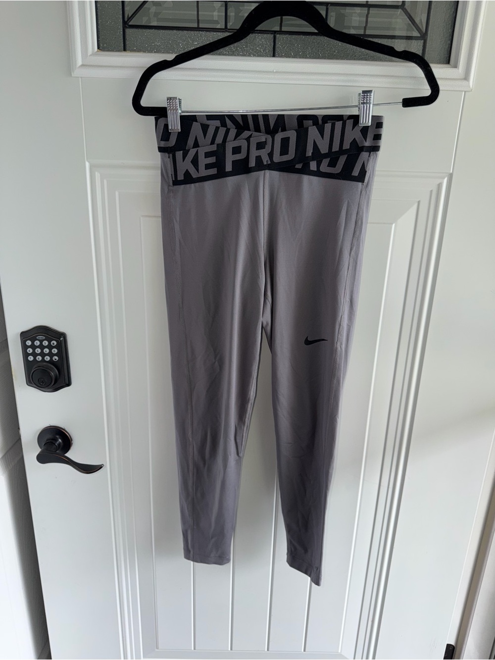 Nike Grey Performance Leggings with NIKE PRO Branded Waistband